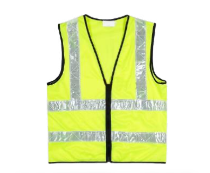 SAFETY VEST LIME GREEN C/W VERTICAL REFLECTOR